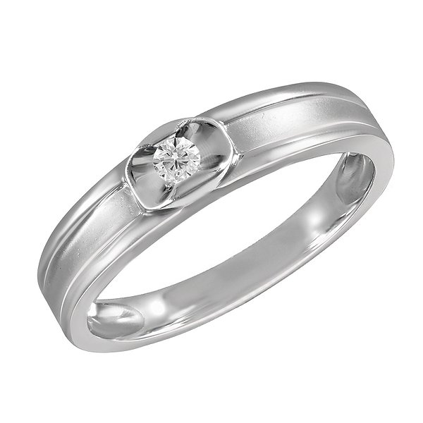 Обручальное кольцо из белого золота с бриллиантом Lurie Jewelry