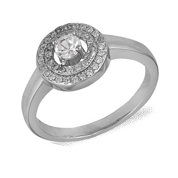 Серебряное кольцо для помолвки с фианитами Fashion Silver