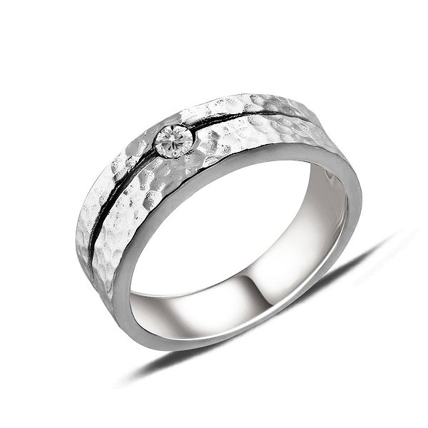 Серебряное обручальное кольцо с фианитом Lurie Jewelry