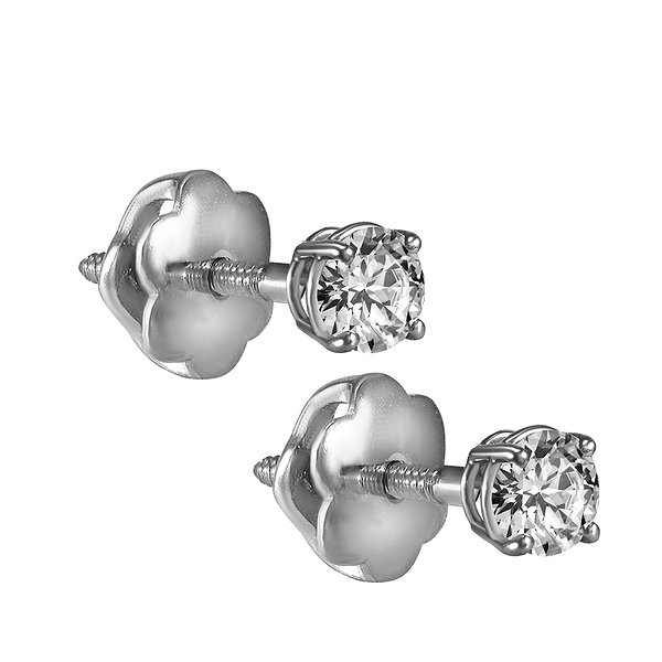 Сережки-пусети з білого золота з діамантами 0,3 карата Soul Diamonds BUH-2634/15
