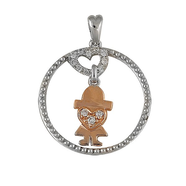 Детский кулон из комбинированного золота с бриллиантами Lurie Jewelry 6PD0659