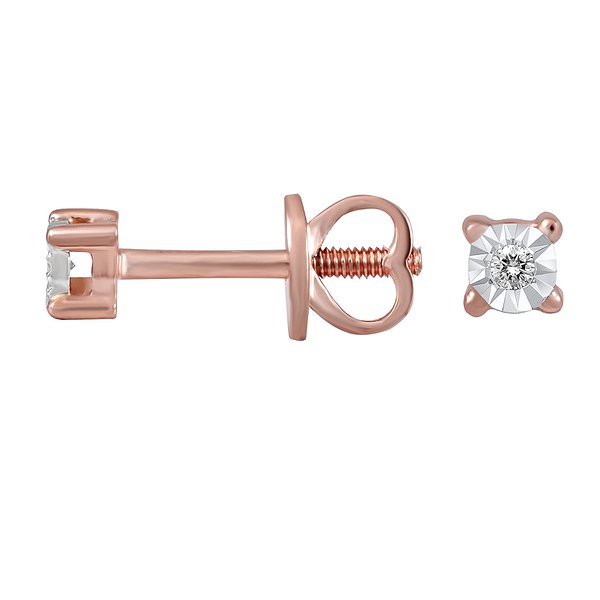 Золотые серьги-пусеты с 2 бриллиантами Lurie Jewelry EDA7787R