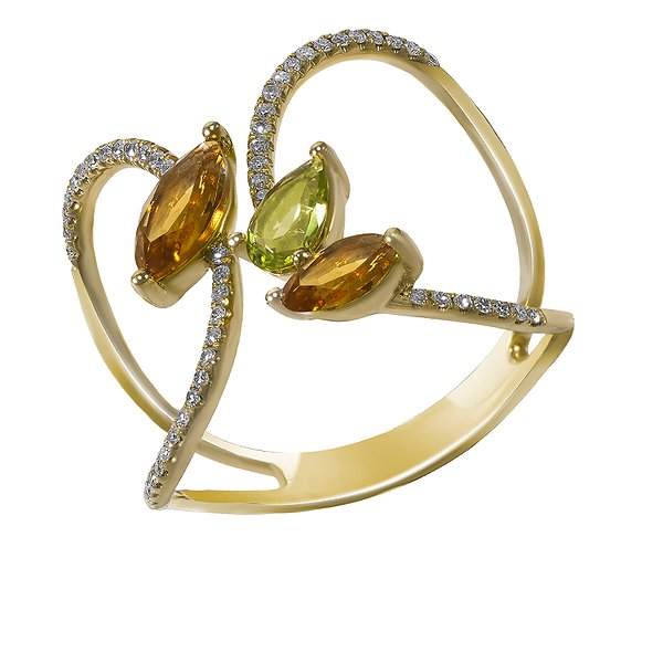 Кольцо из жёлтого золота с бриллиантами 0,21 карата Lurie Jewelry 7R43086