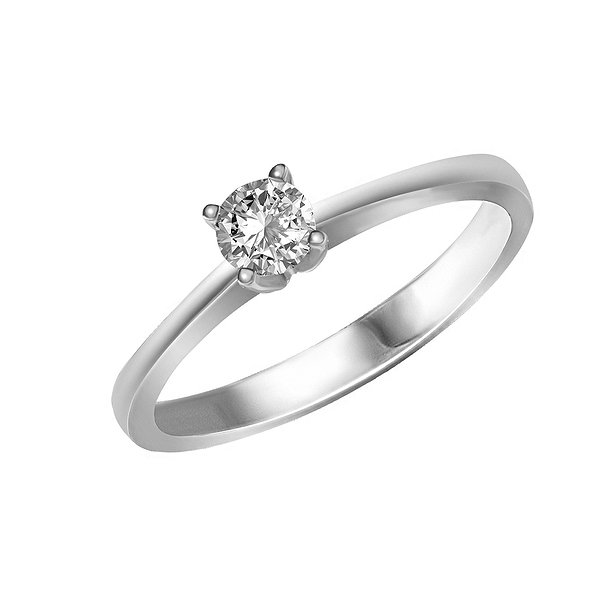 Каблучка на заручини з білого золота з діамантом 0,25 карата Soul Diamonds BUH-2873B/25
