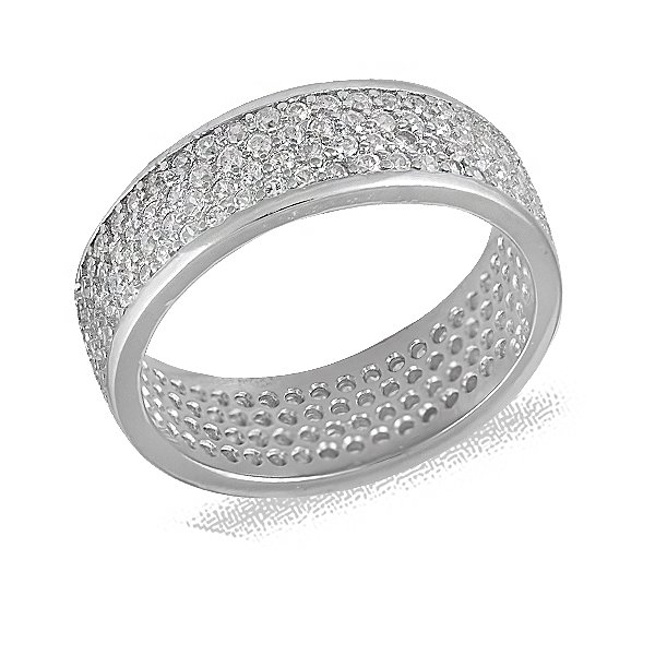 Срібна обручка з фіанітами Fashion Silver