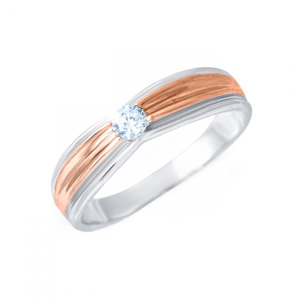 Срібна обручка в позолоті з фіанітом Lurie Jewelry