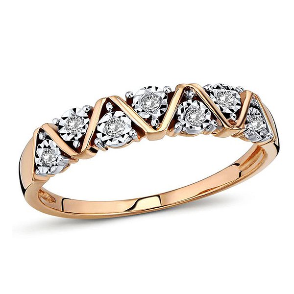 Золотое обручальное кольцо с бриллиантами и алмазной гранью Lurie Jewelry