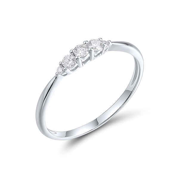 Обручка з білого золота з діамантами 0,23 карата Lurie Jewelry