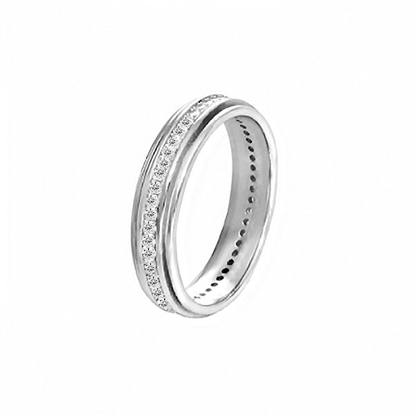 Срібна обручка з повною доріжкою фіанітів Lurie Jewelry
