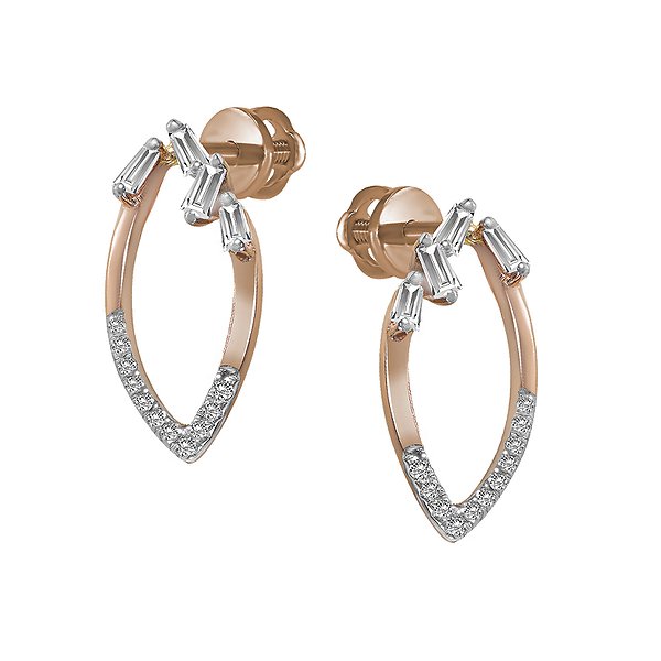 Золотые серьги-пусеты с 22 бриллиантами и белыми топазами Lurie Jewelry E58402B0S