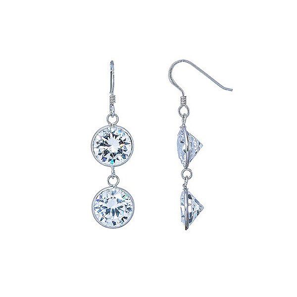 Серебряные серьги-подвески с фианитами Lurie Jewelry