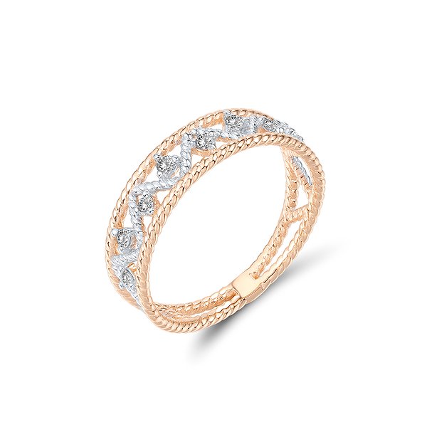 Золотое обручальное кольцо с бриллиантами 0,11 карата Lurie Jewelry